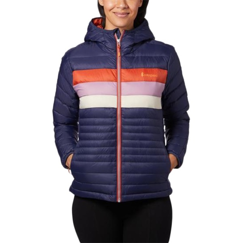 Cotopaxi Fuego Hooded Full Zip Down Colorblock Jacket SzS Martime & Che…
